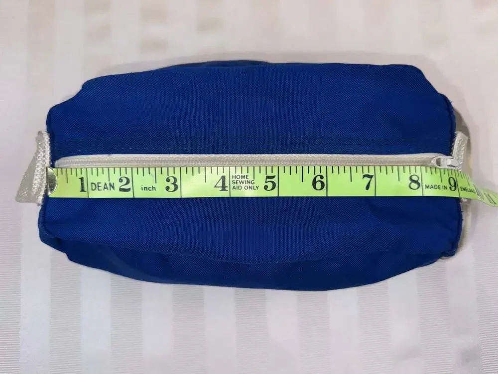 Vintage LL Bean Blue Nylon Toiletry Dopp Bag Travel Kit Freeport Maine